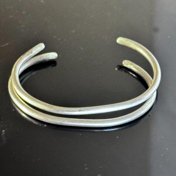 Sterling Silver 925 Cuff Bracelets Handmade Rustic Bangles - Picture 4 of 11